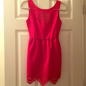 Red valentine cocktail dress! DeepV in the back